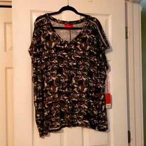 Black Modern Print Jennifer Lopez Blouse